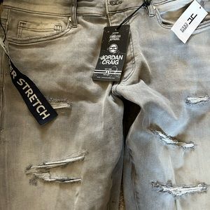 Brand New Jordan Craig Legacy Jeans size 34 34 Grey stone washed ripped